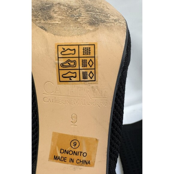 Catherine Malandrino Donito Black Knit Pointed Toe Ankle Booties Women’s 9 - Picture 9 of 10